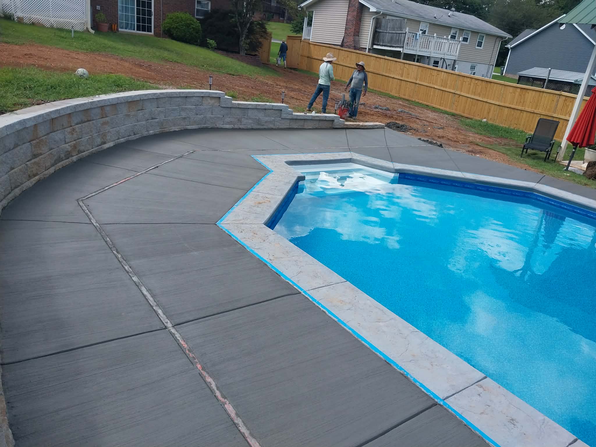 Concrete pool deck poured by King Kelly Concrete Company