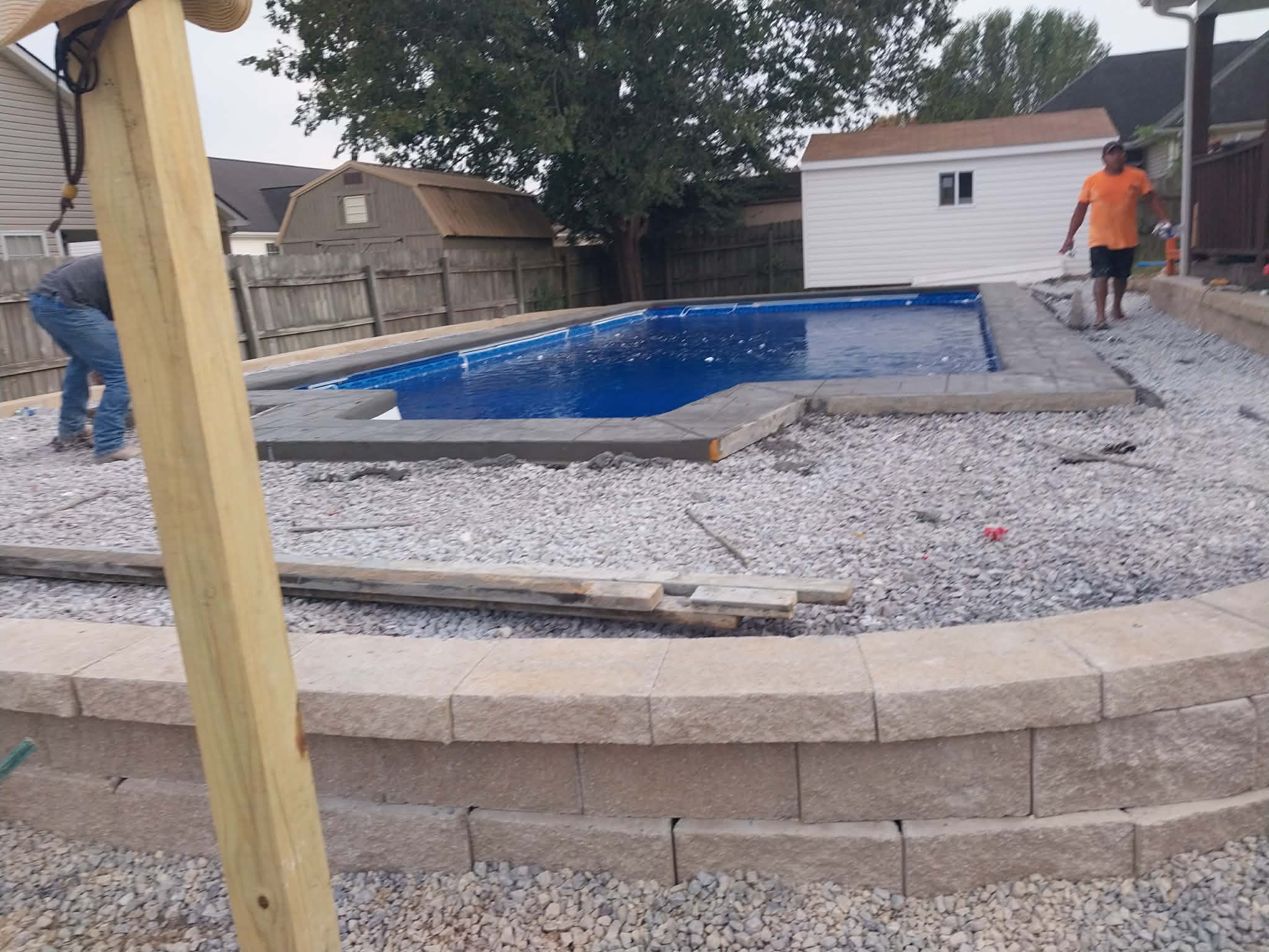 Concrete pool deck poured by King Kelly Concrete Company